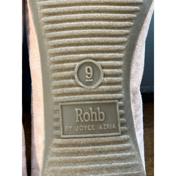Rohb By Joyce Azria Womens Pink 9M Faux Suede Rose Gold Tip Flats - Picture 6 of 8